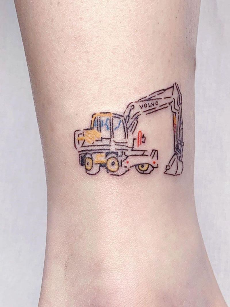 21 Elegant Excavator Tattoos to Inspire You