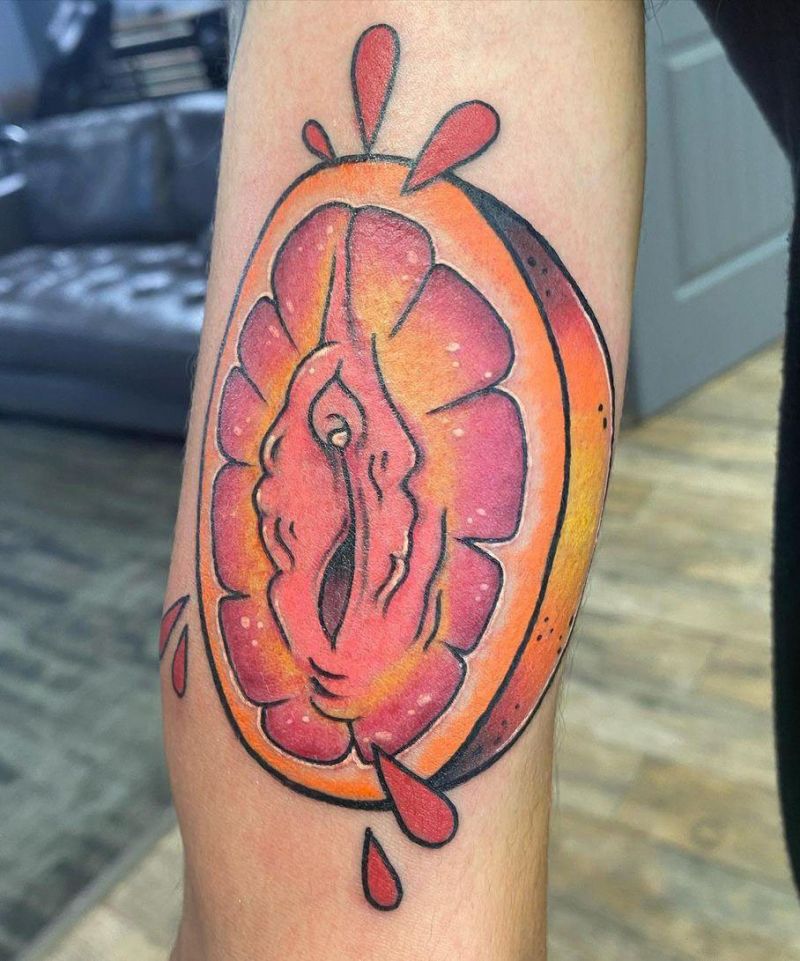 30 Pretty Grapefruit Tattoos for Your Inspiration