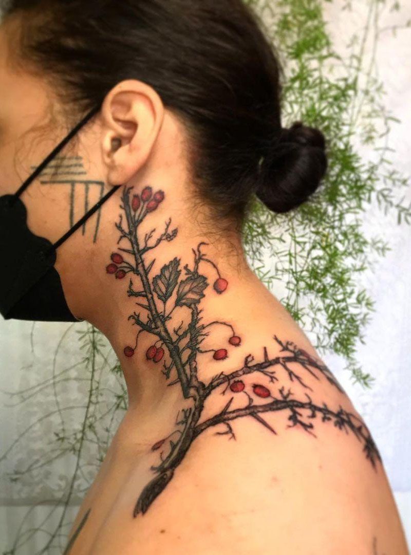 26 Pretty Hawthorn Tattoos You Can Copy