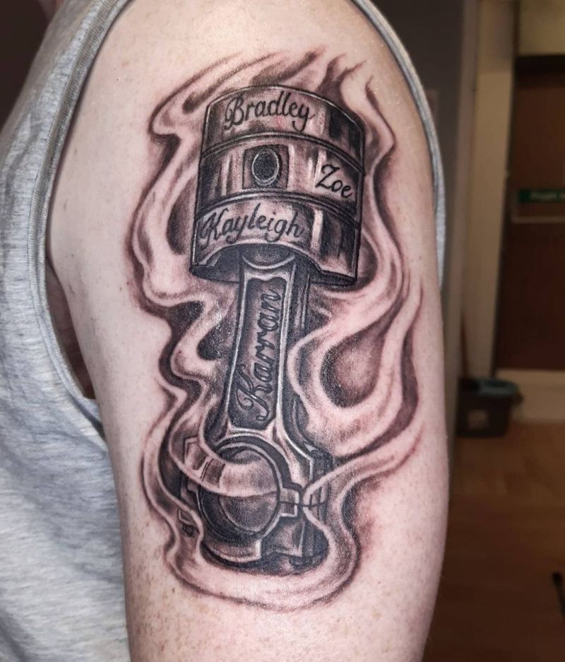 30 Pretty Piston Tattoos You Must Try