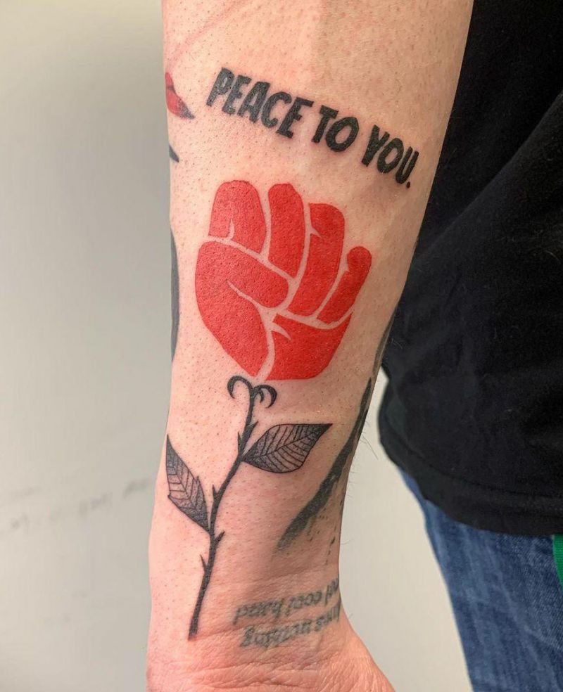 30 Pretty Raised Fist Tattoos to Inspire You