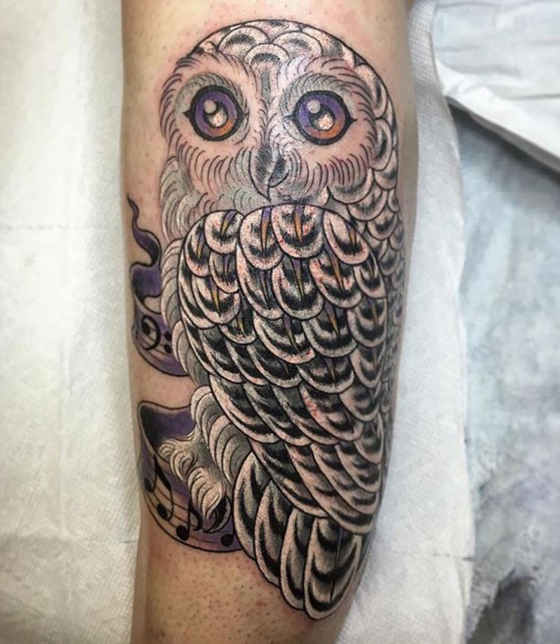 30 Pretty Snowy Owl Tattoos You Can Copy