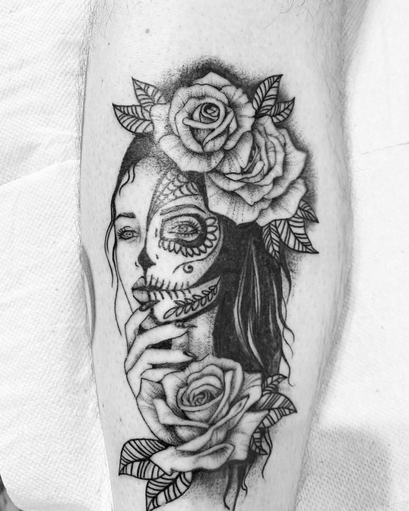 30 Pretty Sugar Skull Girl Tattoos You Can Copy