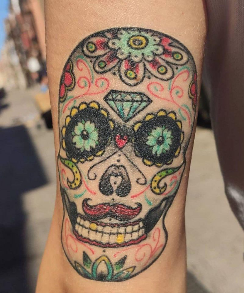 30 Pretty Sugar Skull Tattoos You Will Love