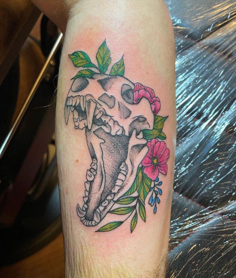 30 Pretty Wolf Skull Tattoos You Must Try