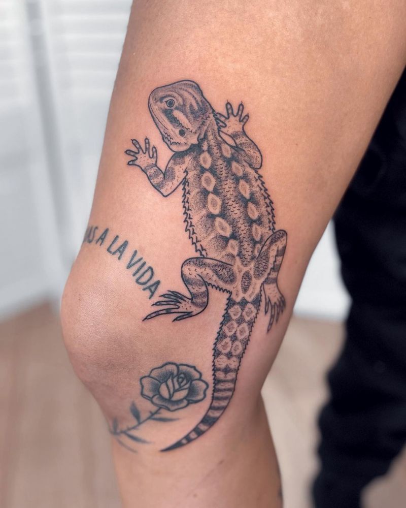 30 Pretty Bearded Dragon Tattoos Make You Charming