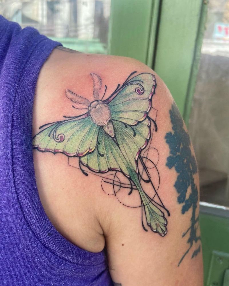 30 Pretty Luna Moth Tattoos to Inspire You