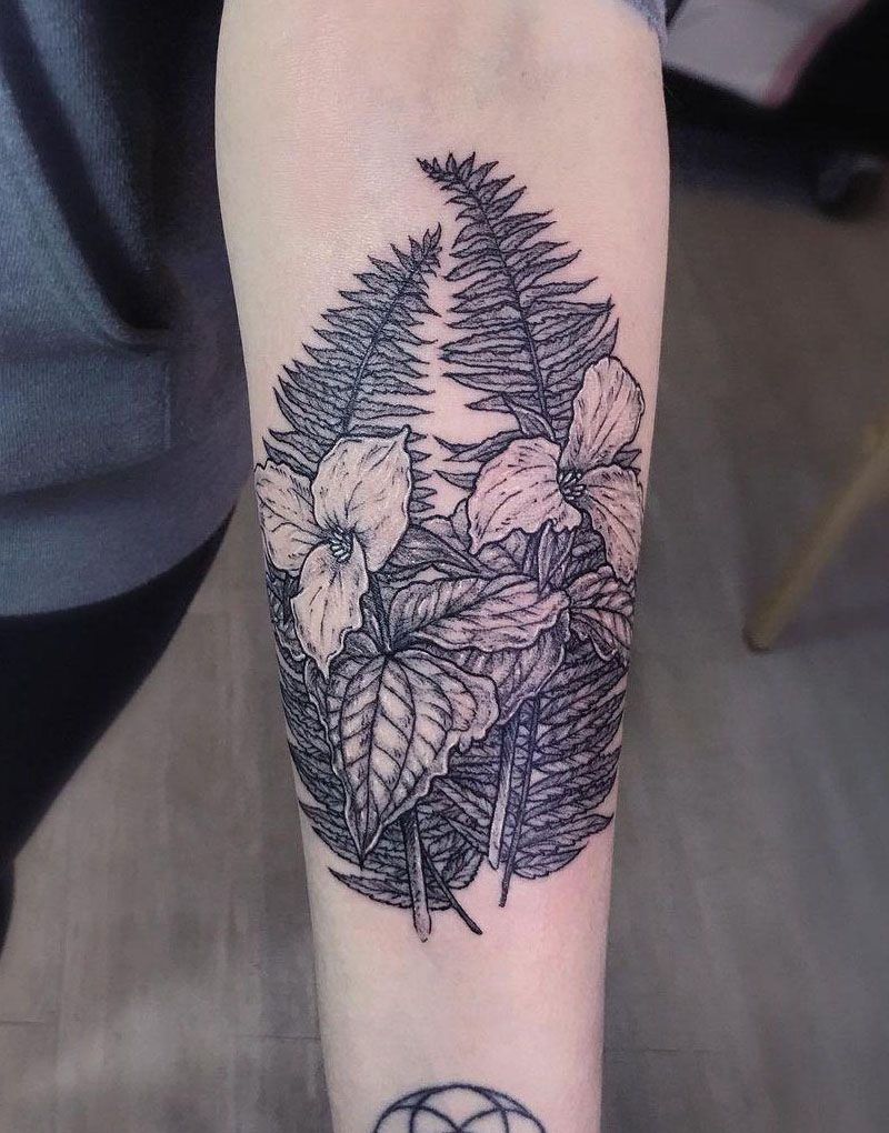 30 Pretty Trillium Tattoos You Can Copy