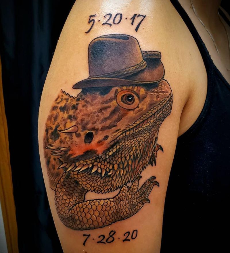 30 Pretty Bearded Dragon Tattoos Make You Charming