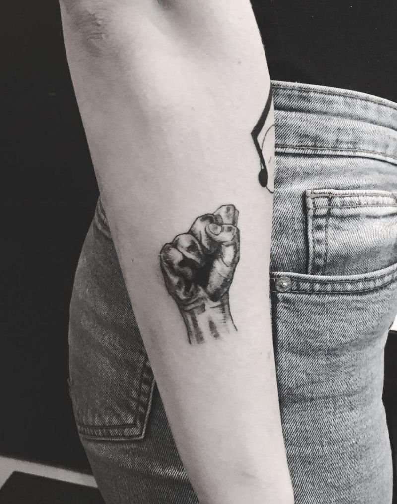 30 Pretty Raised Fist Tattoos to Inspire You