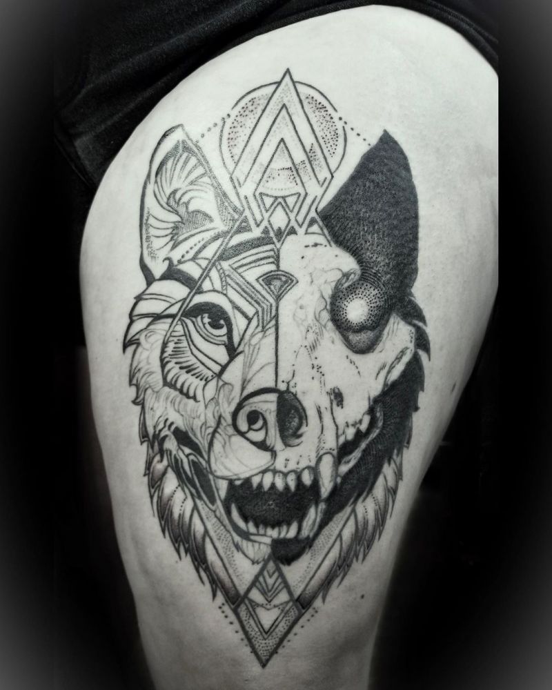 30 Pretty Wolf Skull Tattoos You Must Try