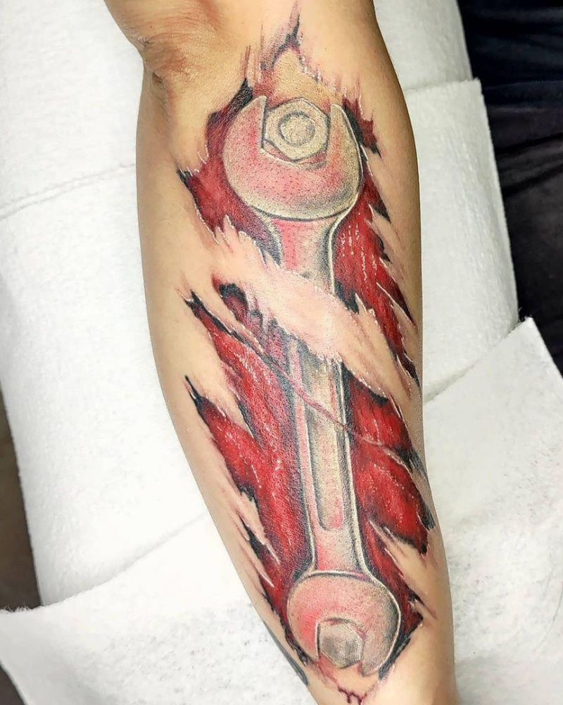 30 Pretty Wrench Tattoos You Must Love