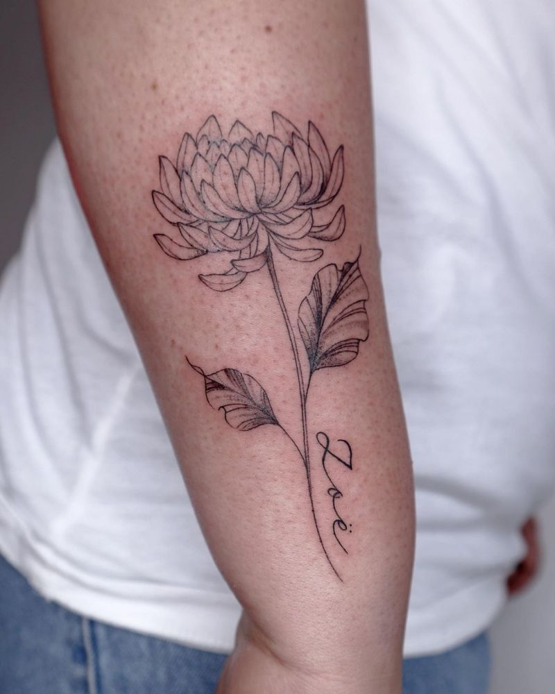 30 Pretty Chrysanthemum Tattoos Make You Charming