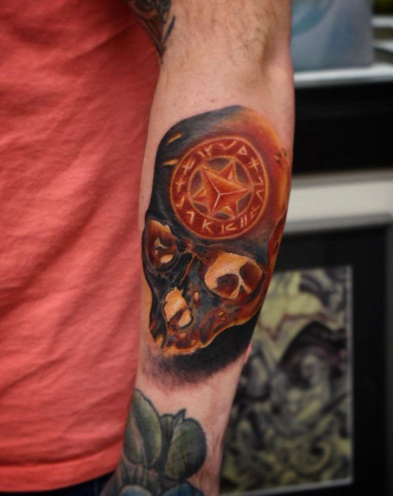 30 Pretty Burning Skull Tattoos to Inspire You