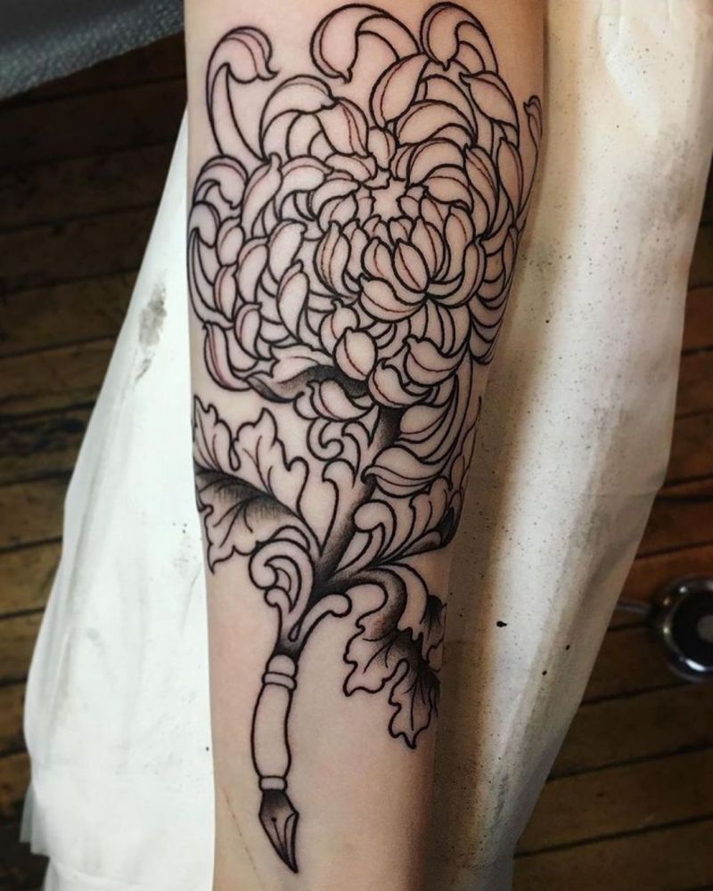 30 Pretty Chrysanthemum Tattoos Make You Charming