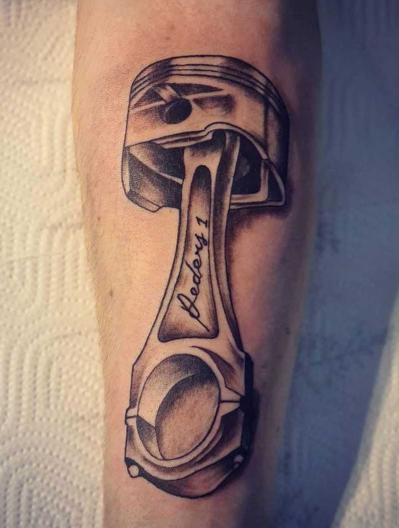 30 Pretty Piston Tattoos You Must Try