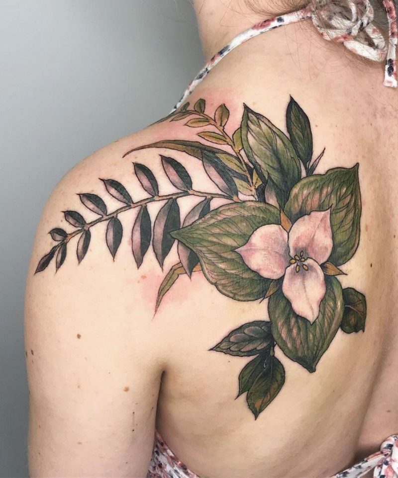 30 Pretty Trillium Tattoos You Can Copy