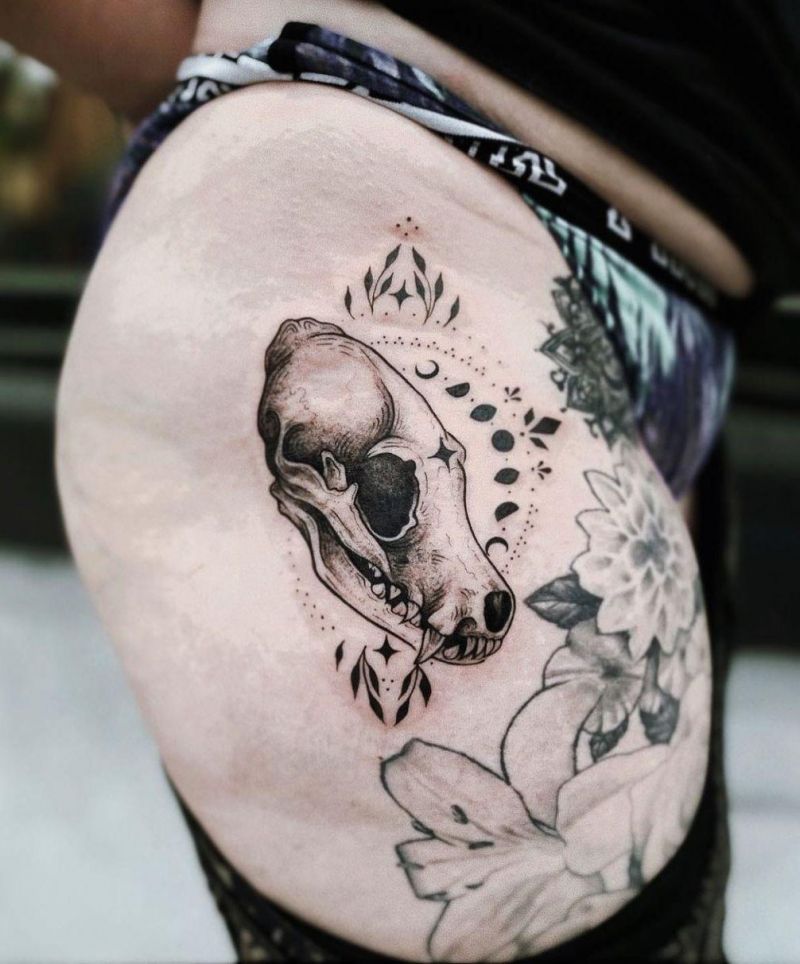 30 Pretty Wolf Skull Tattoos You Must Try