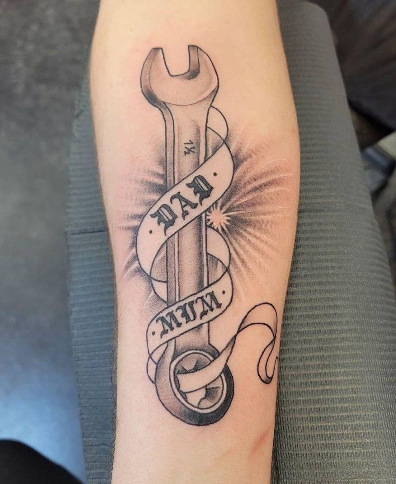 30 Pretty Wrench Tattoos You Must Love