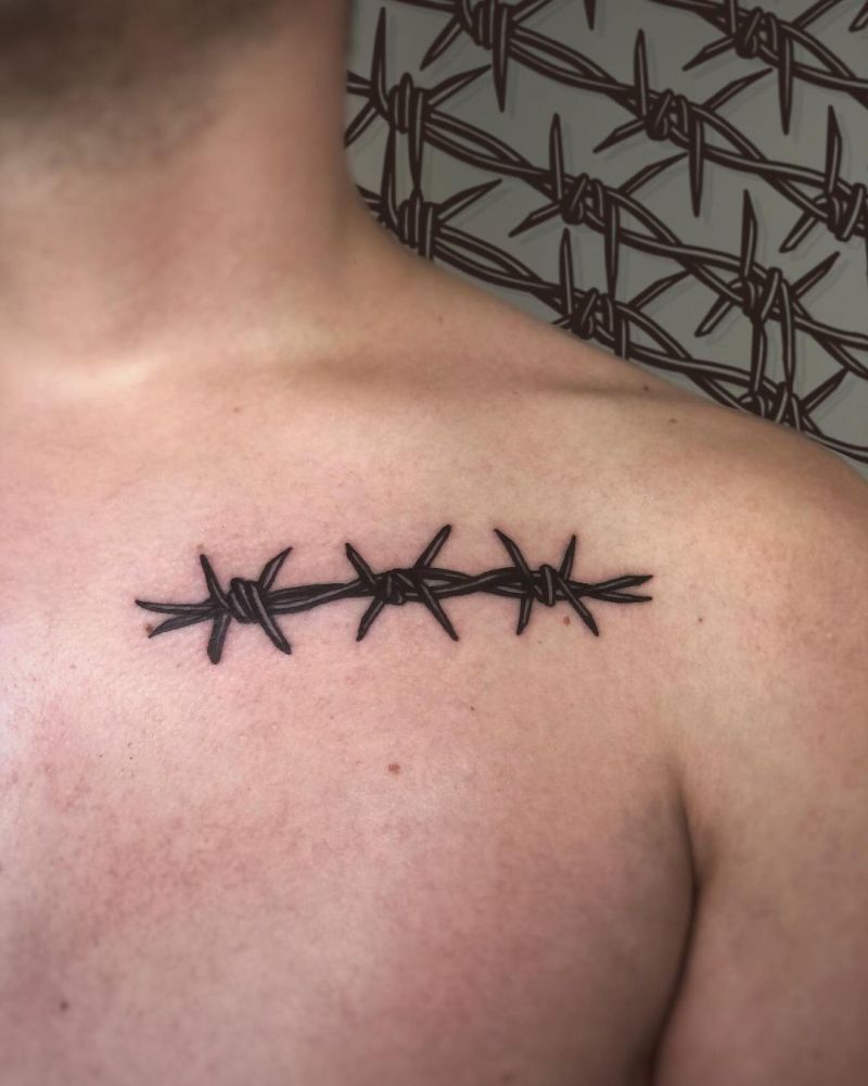 30 Pretty Barbed Wire Tattoos You Must Try