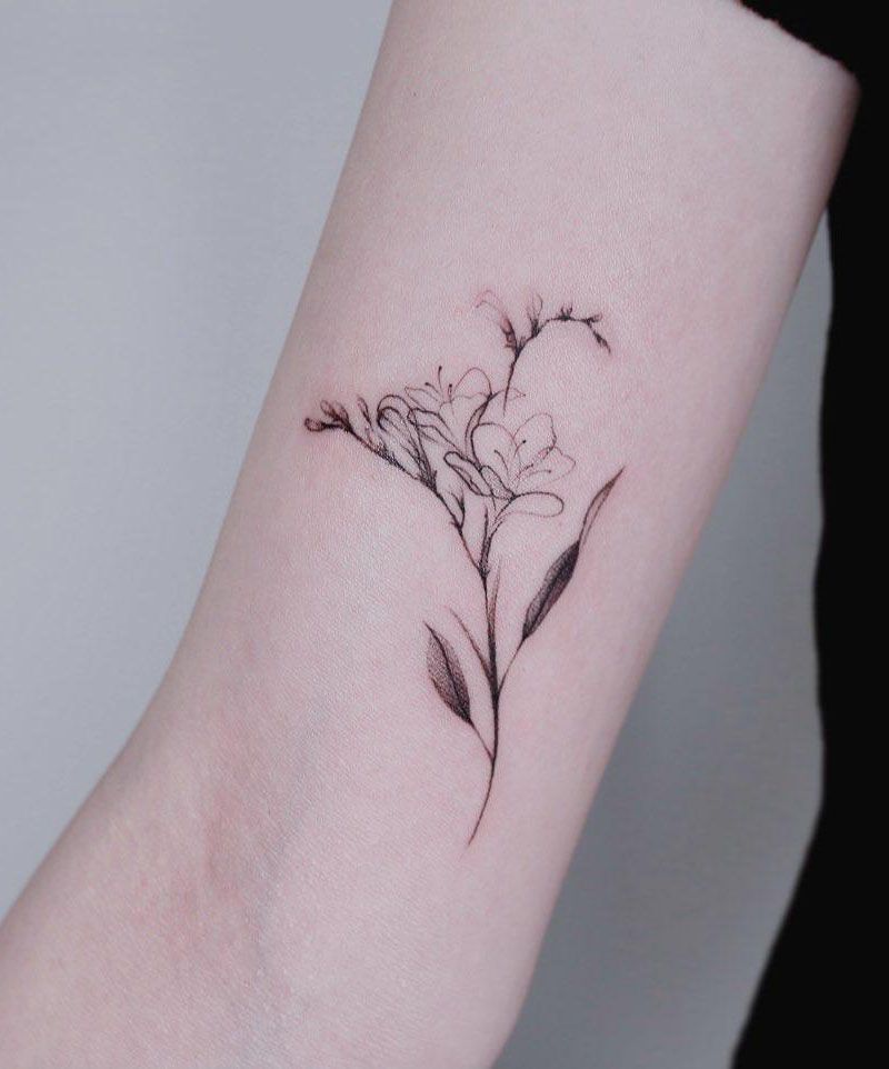 30 Pretty Freesia Tattoos You Must Love