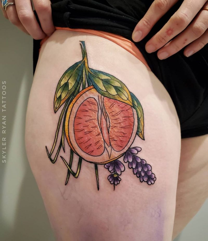 30 Pretty Grapefruit Tattoos for Your Inspiration