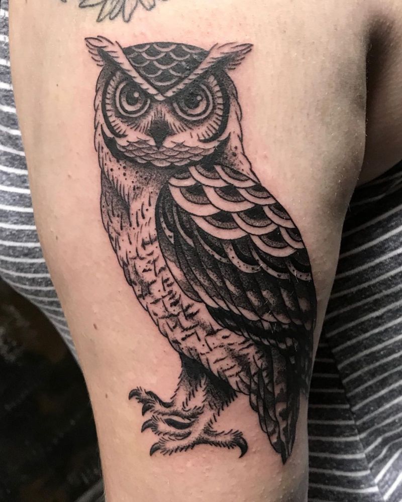 30 Gorgeous Great Horned Owl Tattoos You Must Try