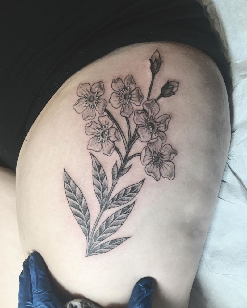 30 Pretty Oleander Tattoos Make You Attractive