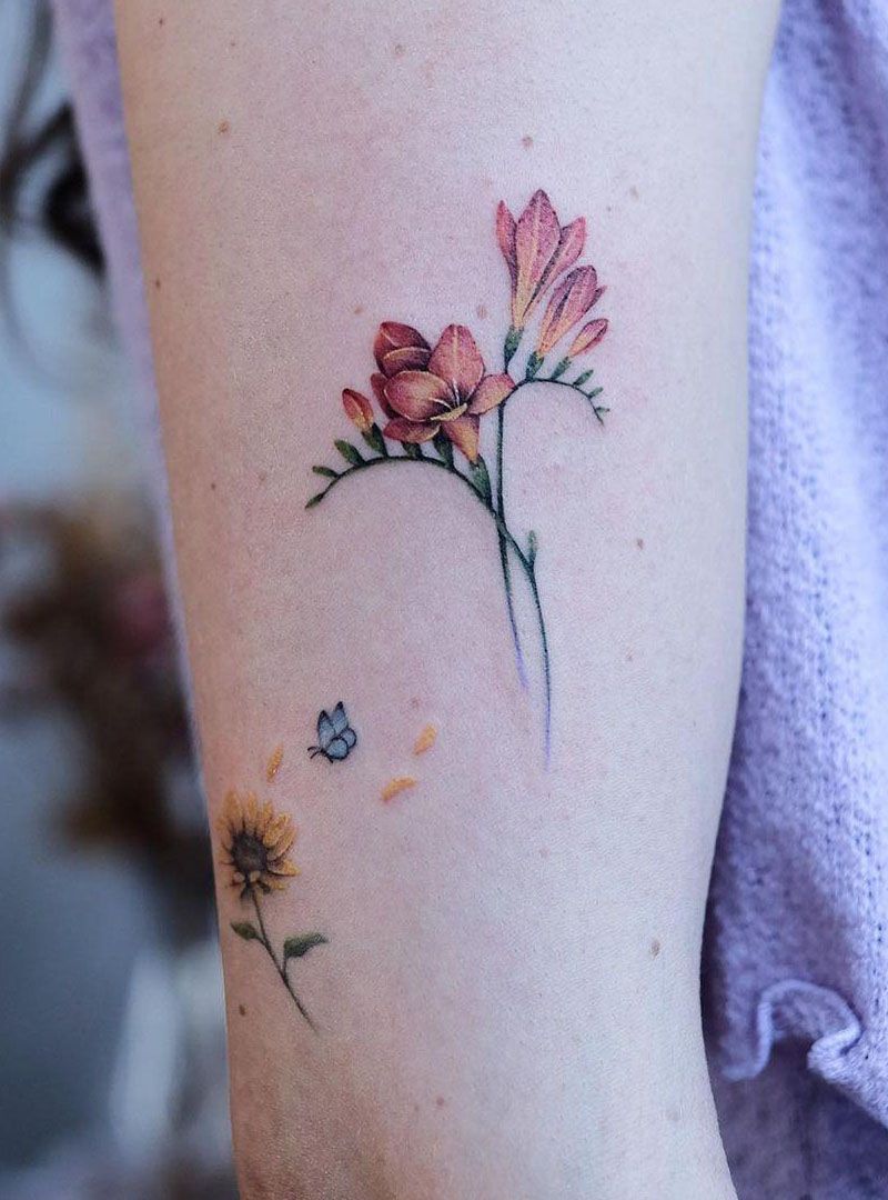 30 Pretty Freesia Tattoos You Must Love