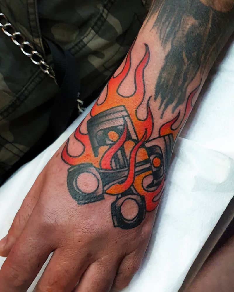 30 Pretty Piston Tattoos You Must Try