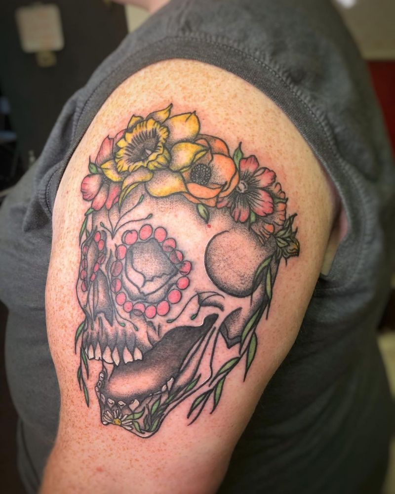 30 Pretty Sugar Skull Tattoos You Will Love