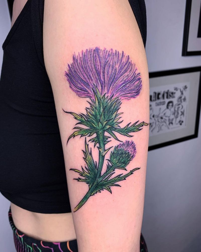 30 Pretty Thistle Tattoos Make You Attractive