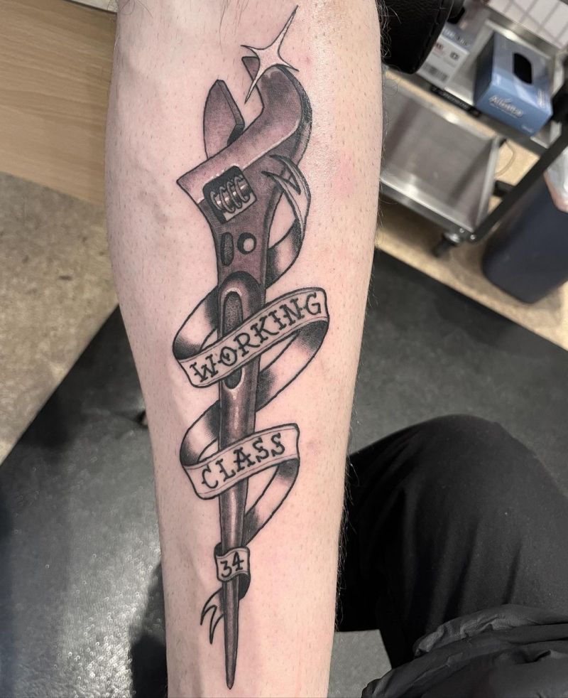 30 Pretty Wrench Tattoos You Must Love