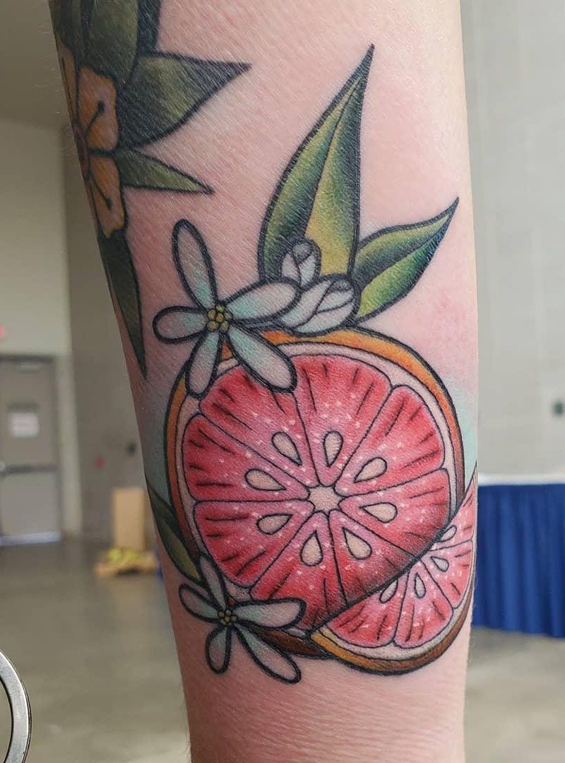 30 Pretty Grapefruit Tattoos for Your Inspiration