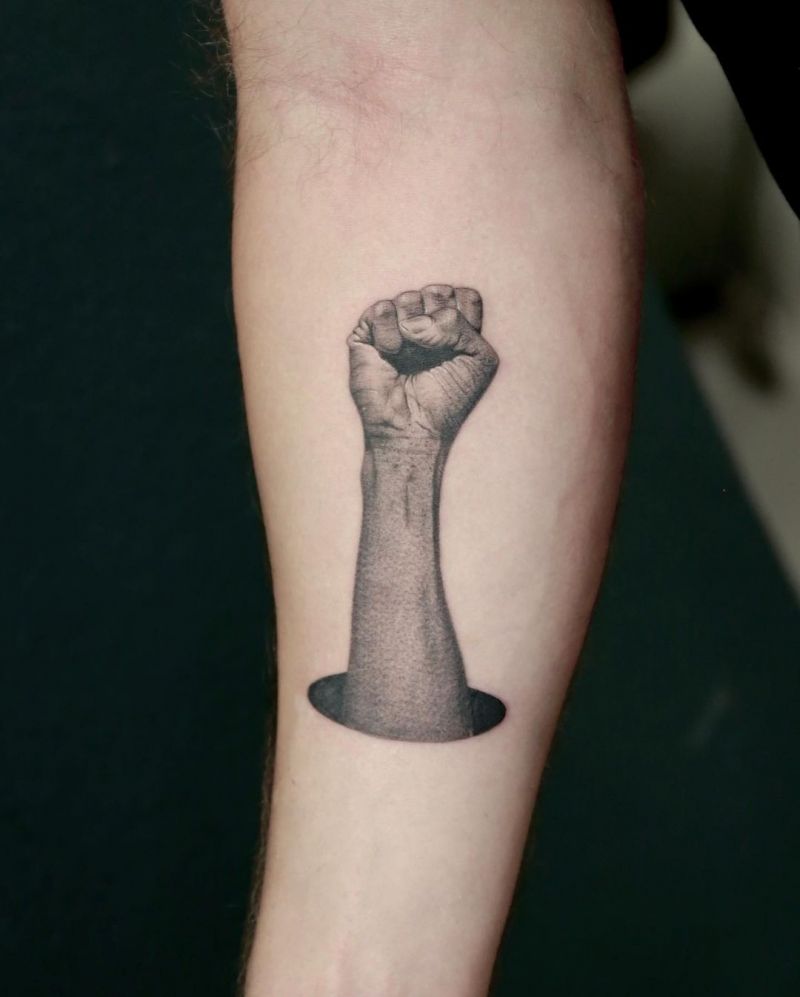 30 Pretty Raised Fist Tattoos to Inspire You