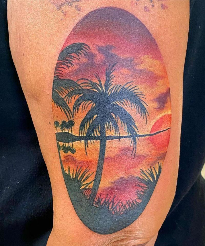 30 Pretty Sunset Tattoos You Can Copy