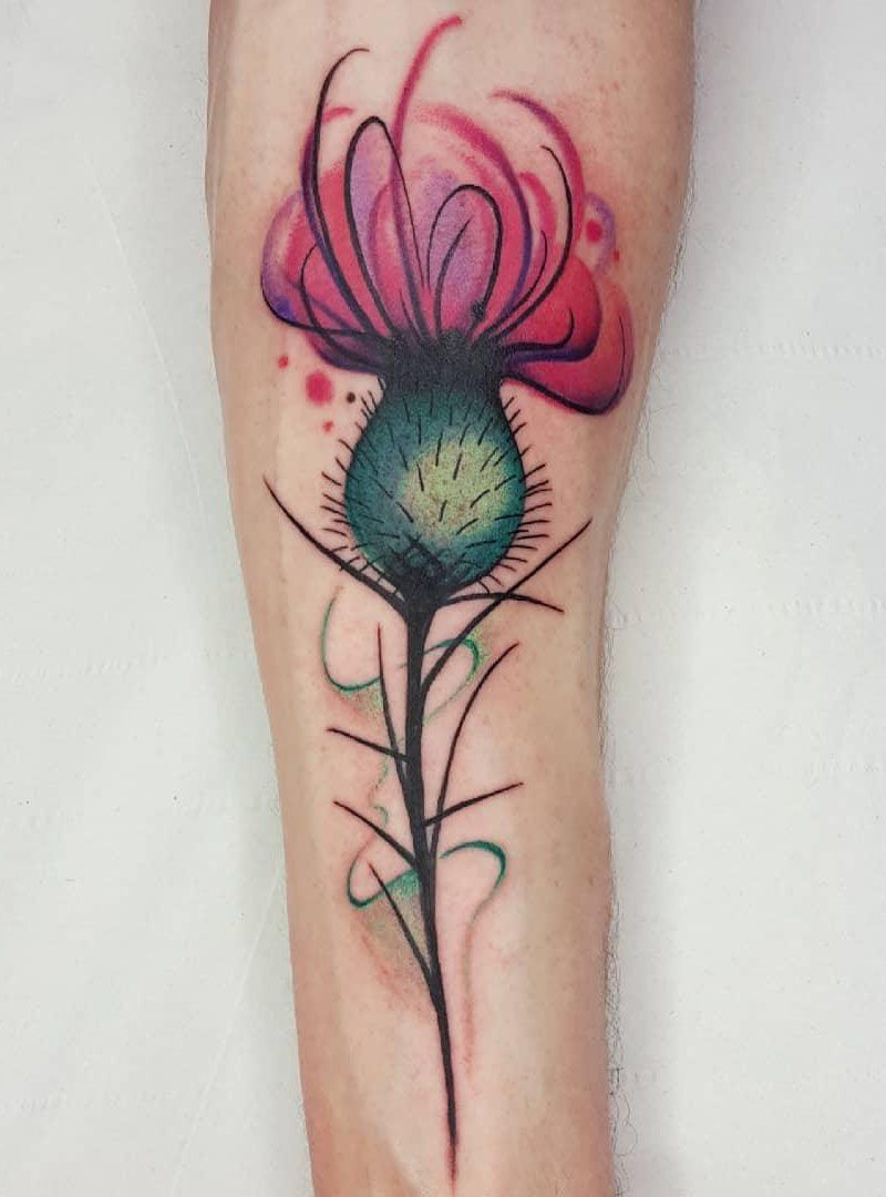 30 Pretty Thistle Tattoos Make You Attractive