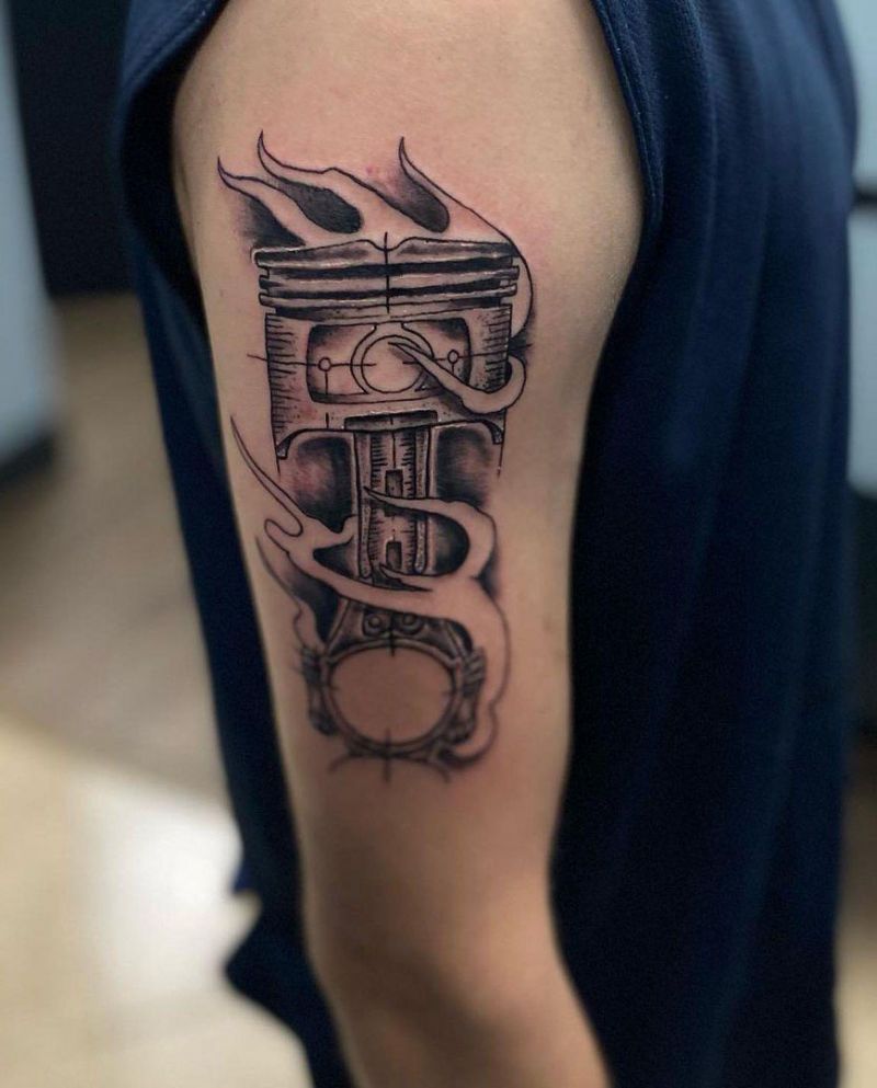 30 Pretty Piston Tattoos You Must Try