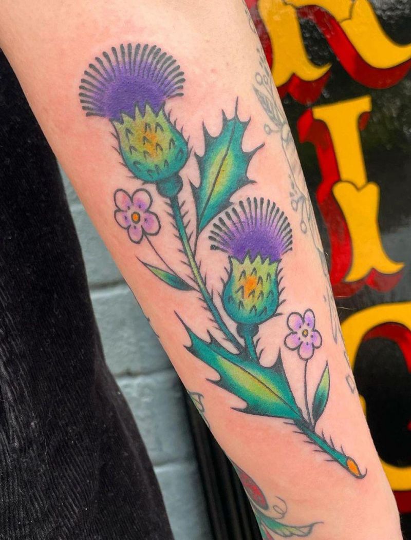 30 Pretty Thistle Tattoos Make You Attractive