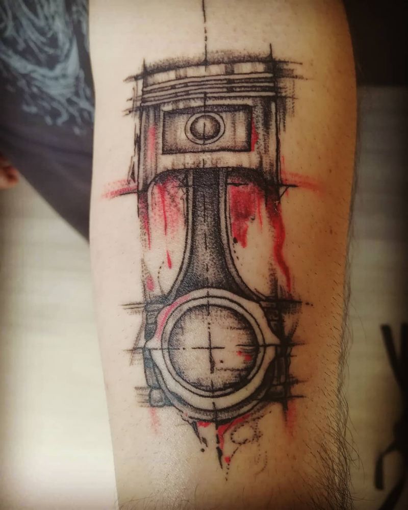 30 Pretty Piston Tattoos You Must Try