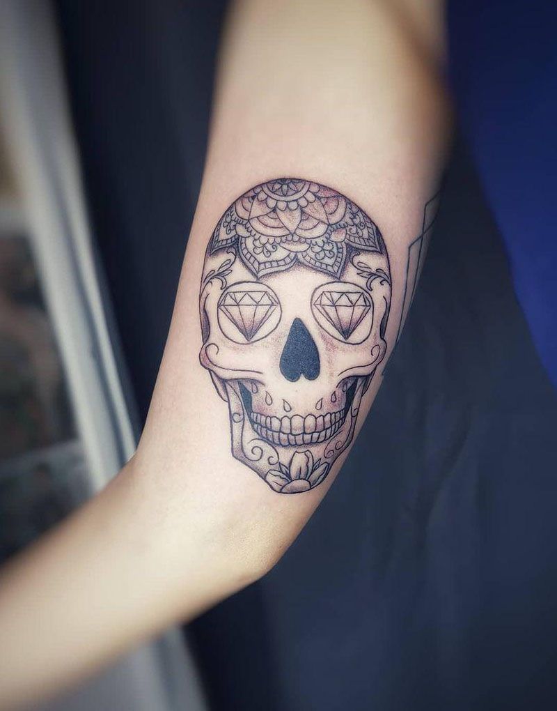 30 Pretty Sugar Skull Tattoos You Will Love