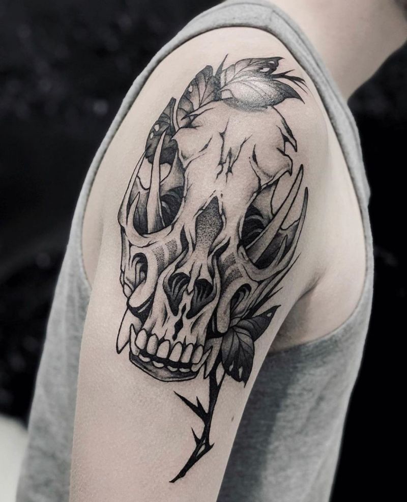 30 Pretty Wolf Skull Tattoos You Must Try