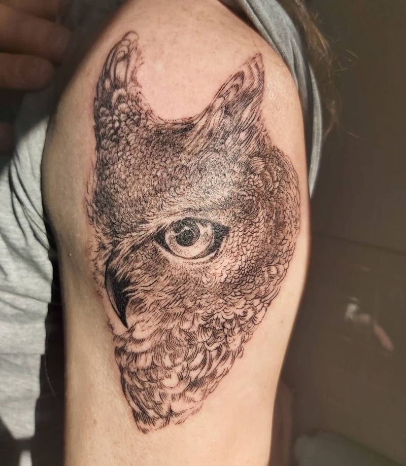 30 Gorgeous Great Horned Owl Tattoos You Must Try