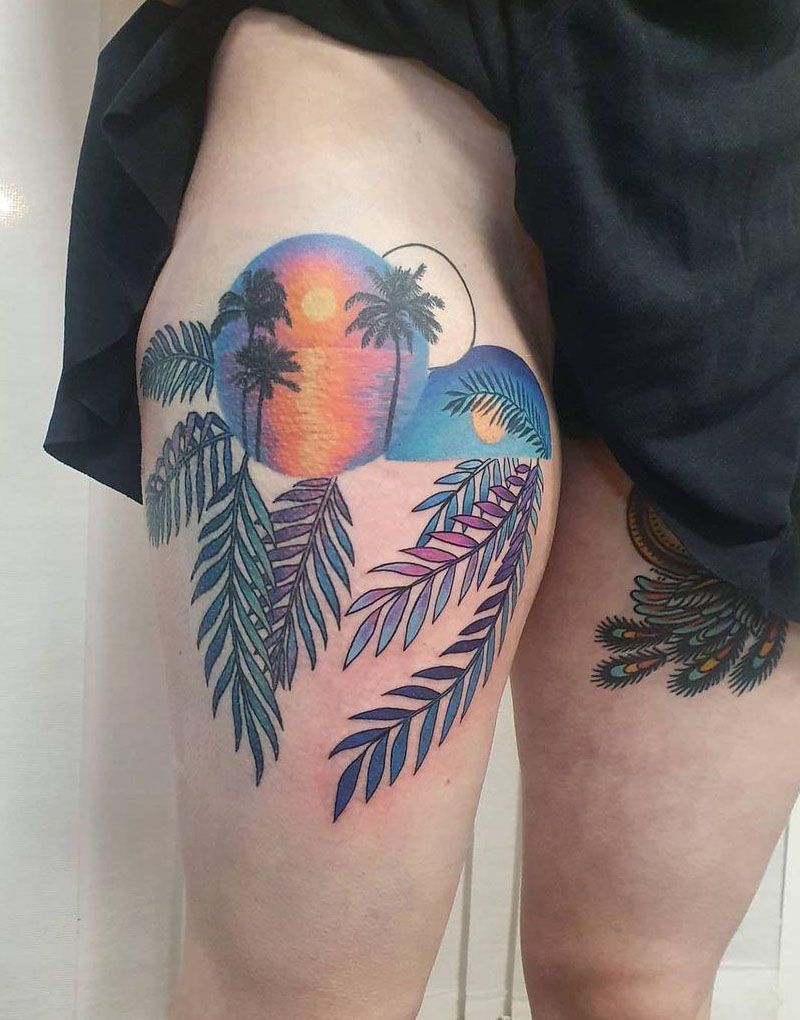 30 Pretty Sunset Tattoos You Can Copy