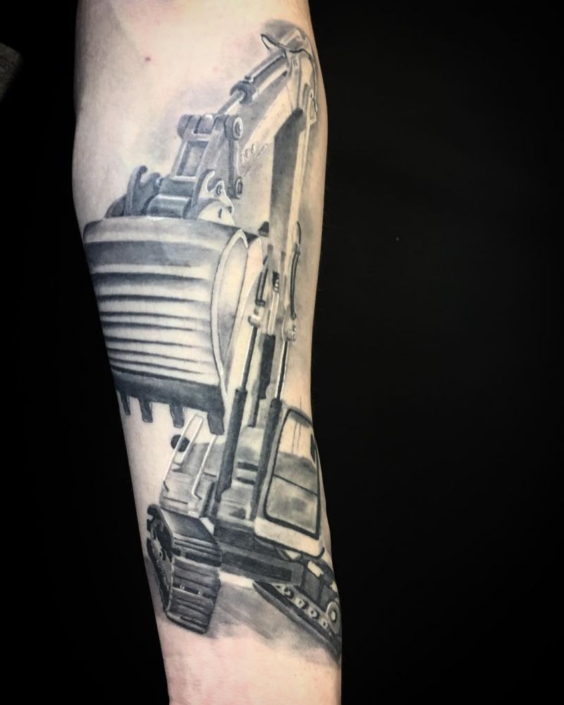 21 Elegant Excavator Tattoos to Inspire You