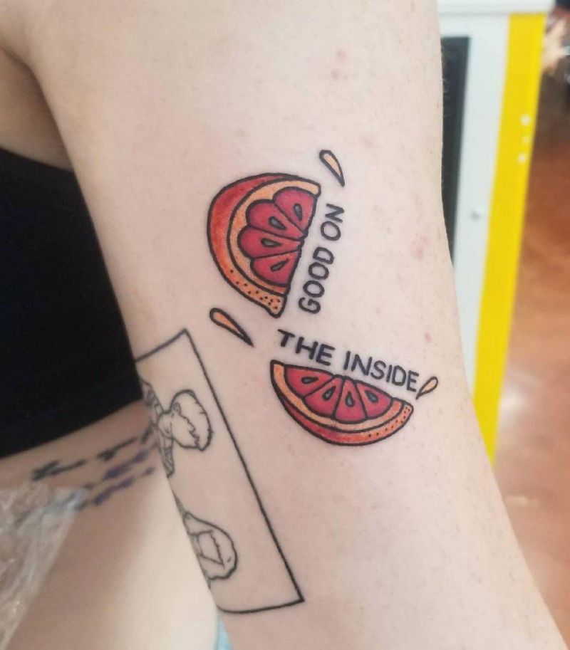 30 Pretty Grapefruit Tattoos for Your Inspiration