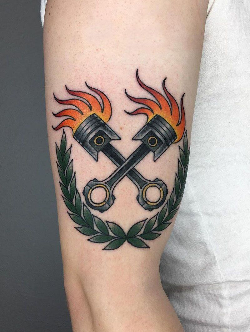 30 Pretty Piston Tattoos You Must Try