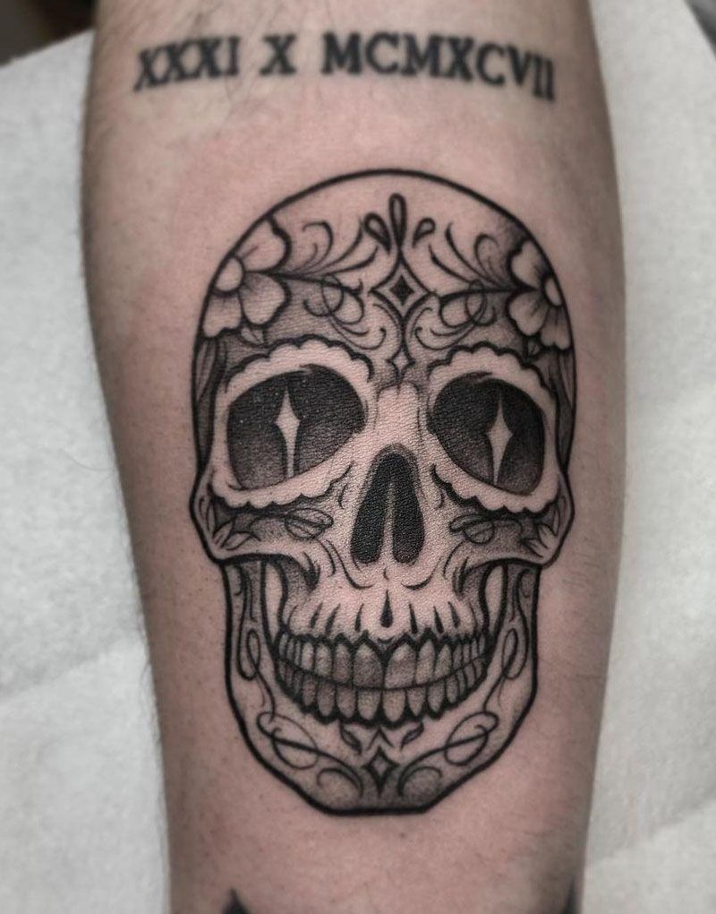 30 Pretty Sugar Skull Tattoos You Will Love