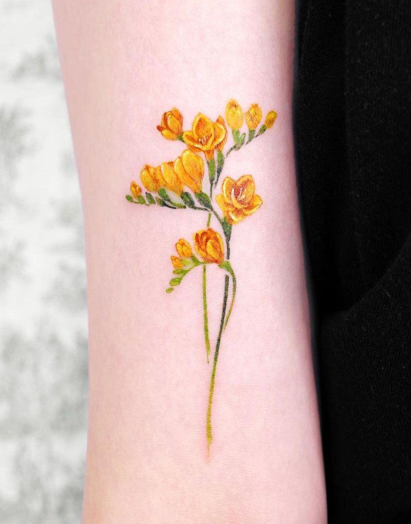 30 Pretty Freesia Tattoos You Must Love