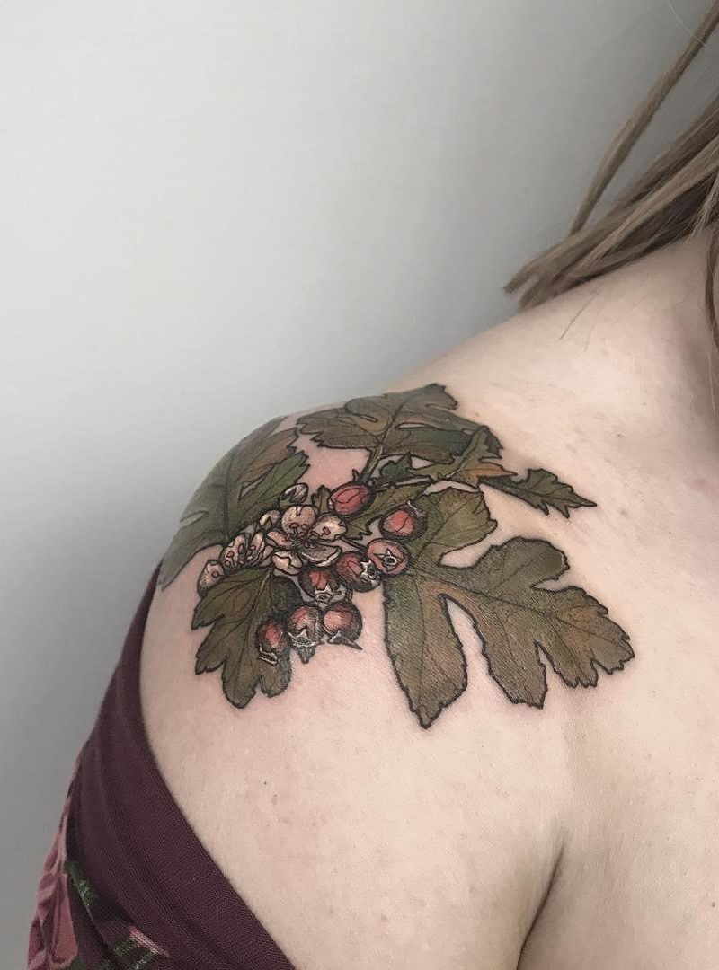 26 Pretty Hawthorn Tattoos You Can Copy